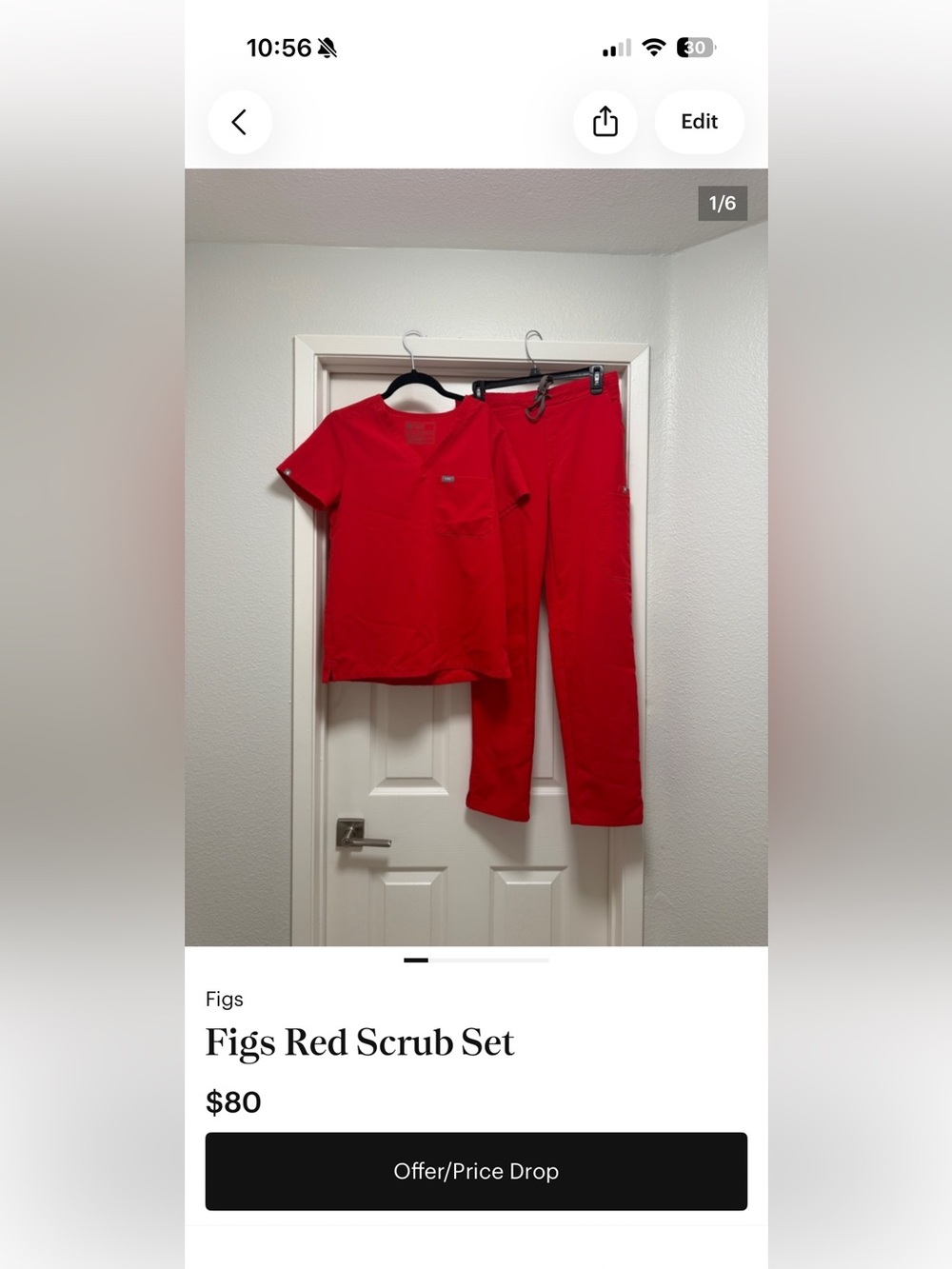 FIGS Women’s Red Scrub Pants ONLY